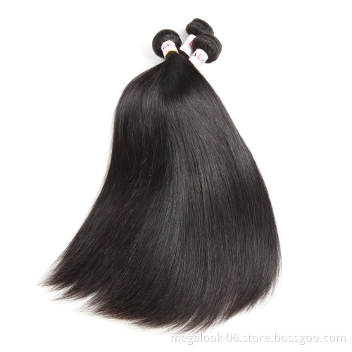 MEGALOOK Straight 8A Cuticle Aligned Remy Human Hair Brazilian Extension Hair Bundle